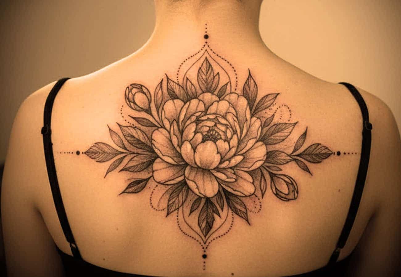 Home 5 Tatuaggio floreale schiena rex tattoo